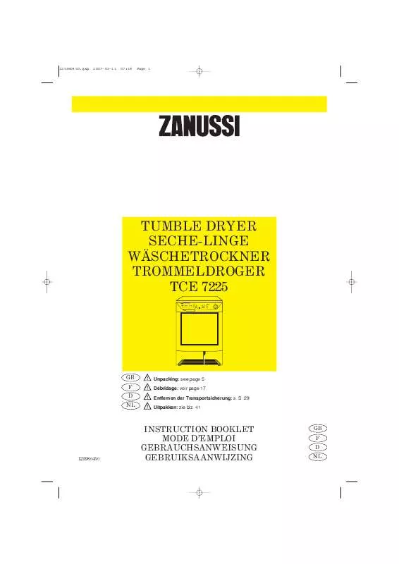 Mode d'emploi ZANUSSI TCE7225
