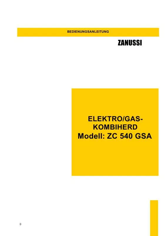 Mode d'emploi ZANUSSI ZC540GSA