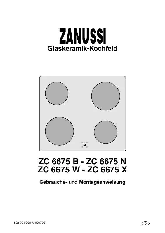 Mode d'emploi ZANUSSI ZC6675N
