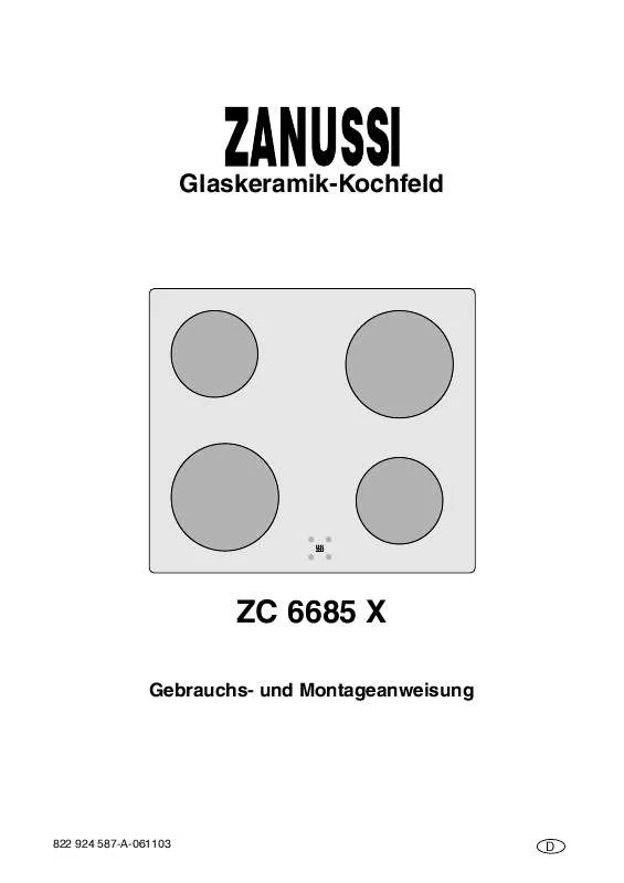 Mode d'emploi ZANUSSI ZC6685X ZANUSSI