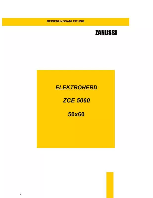 Mode d'emploi ZANUSSI ZCE5060
