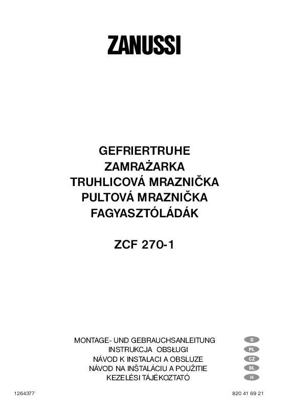 Mode d'emploi ZANUSSI ZCF270-1