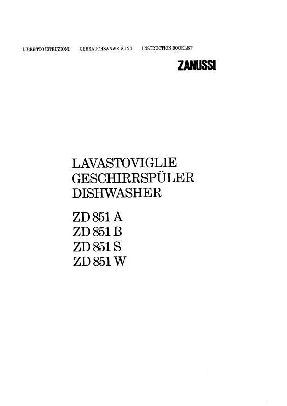 Mode d'emploi ZANUSSI ZD851W