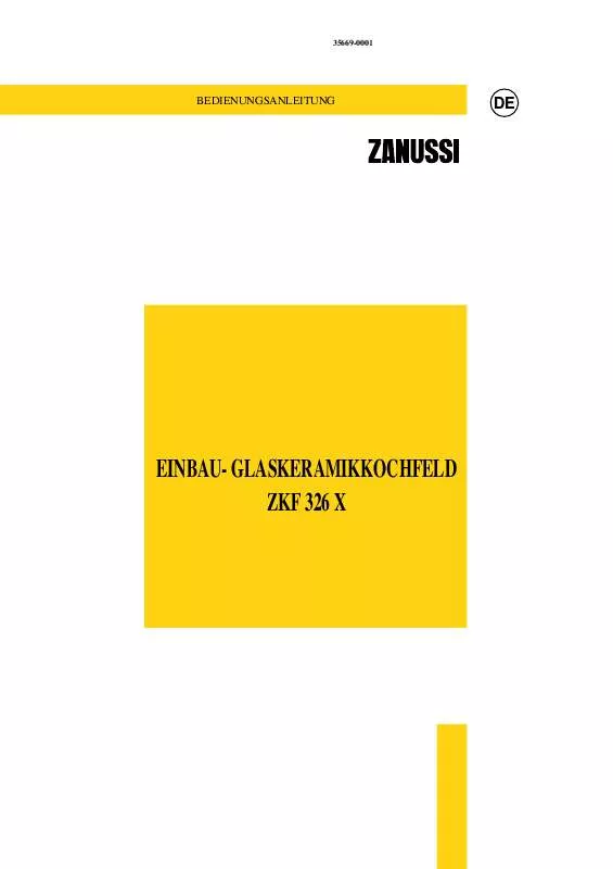 Mode d'emploi ZANUSSI ZFK326X