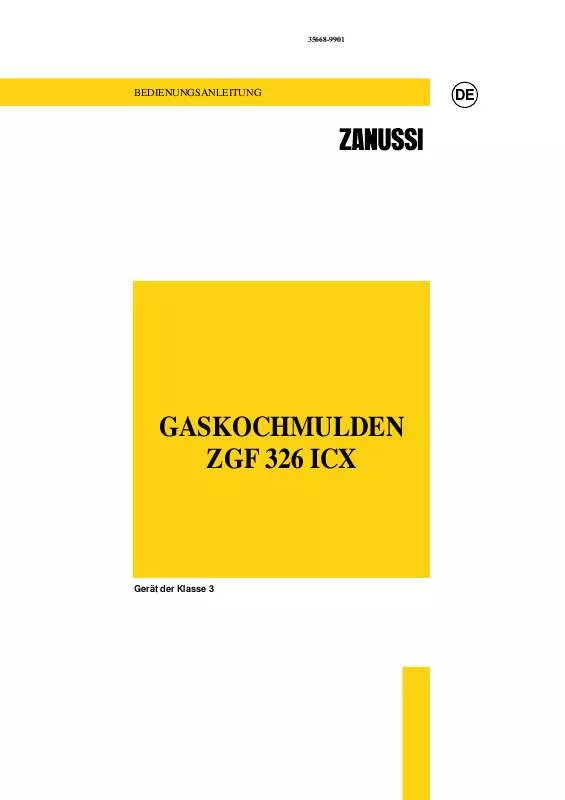 Mode d'emploi ZANUSSI ZGF326ICX