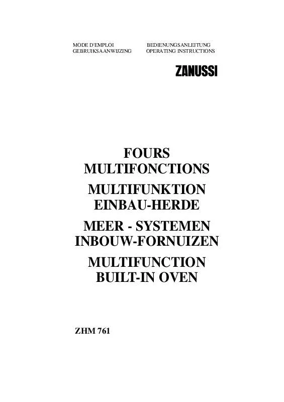 Mode d'emploi ZANUSSI ZHM761B