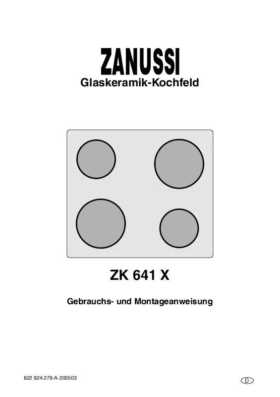 Mode d'emploi ZANUSSI ZK 641X ZANUSSI