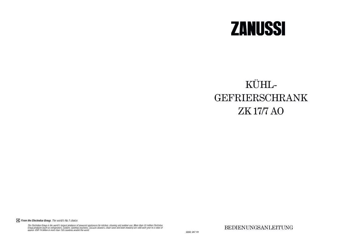 Mode d'emploi ZANUSSI ZK17/7AO