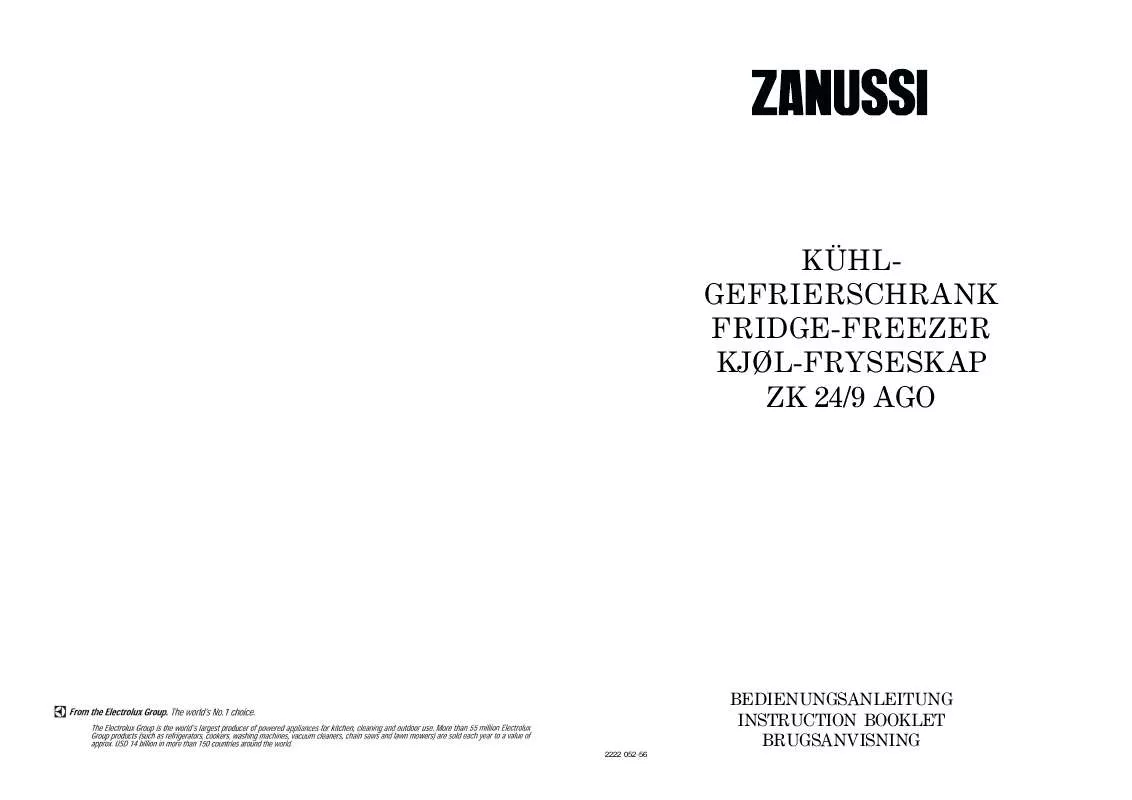Mode d'emploi ZANUSSI ZK24/9AGO