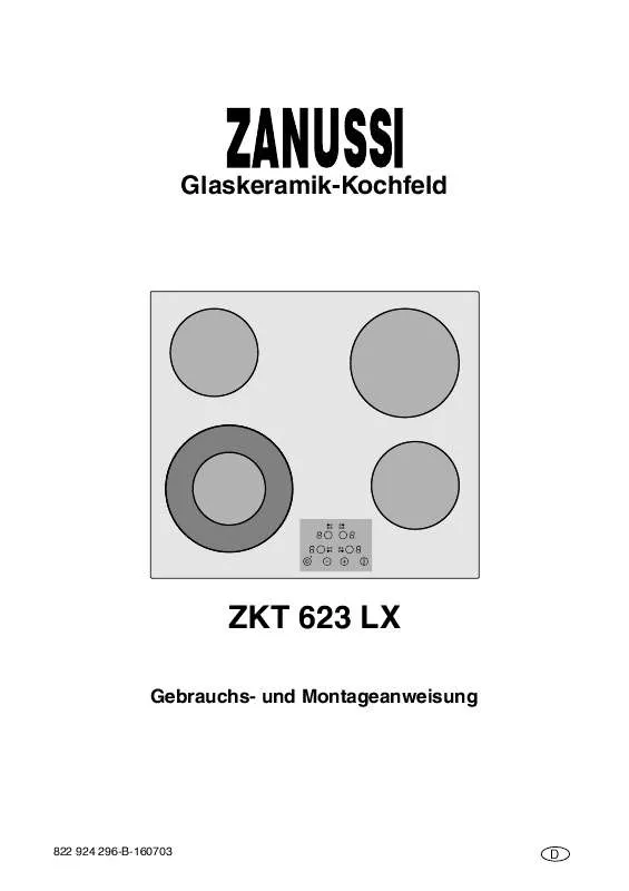 Mode d'emploi ZANUSSI ZKT623LX