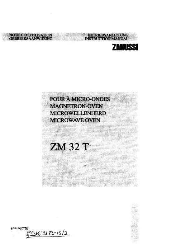 Mode d'emploi ZANUSSI ZM 32T K