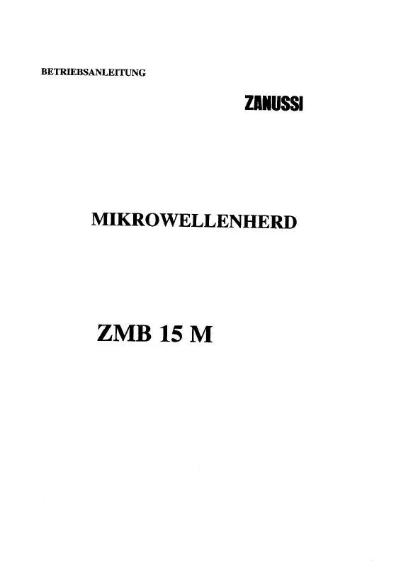 Mode d'emploi ZANUSSI ZMB15M-X