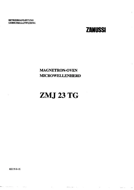 Mode d'emploi ZANUSSI ZMG23TG
