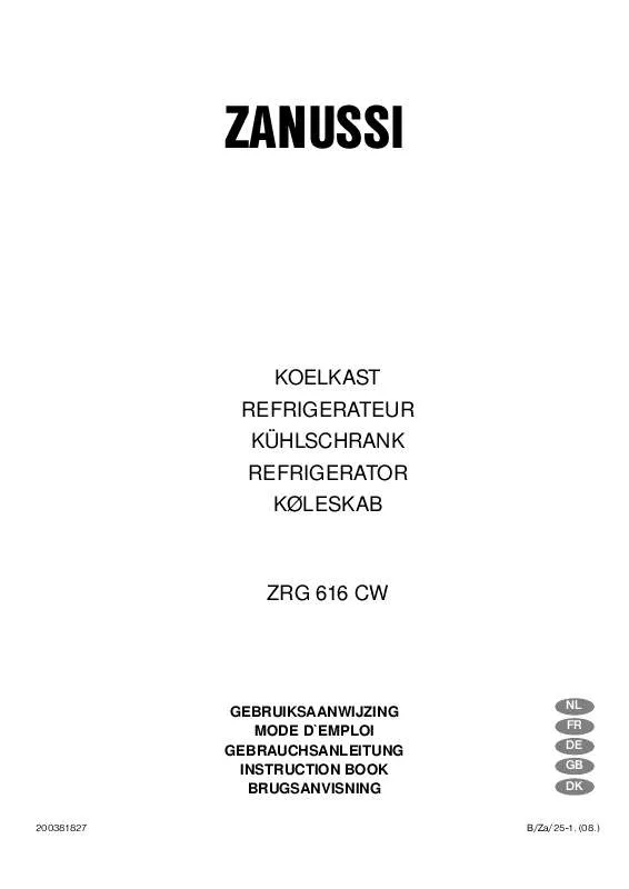 Mode d'emploi ZANUSSI ZRG616CW