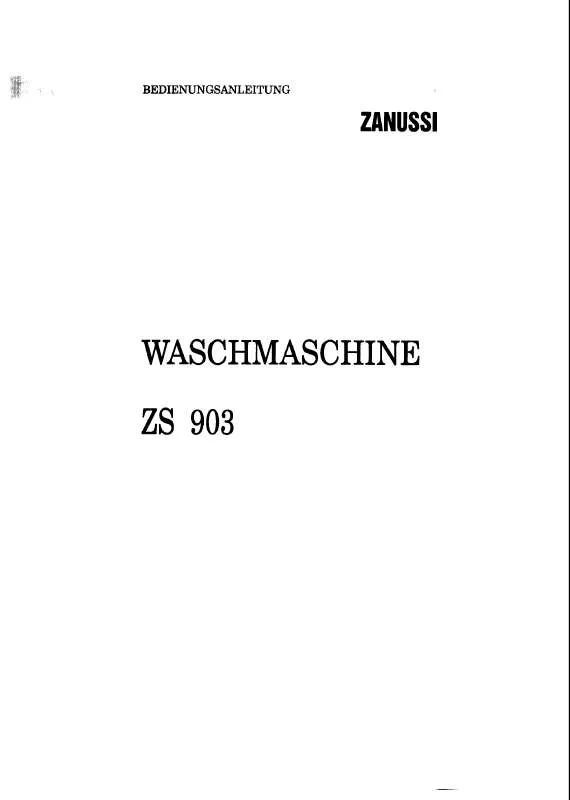 Mode d'emploi ZANUSSI ZS903