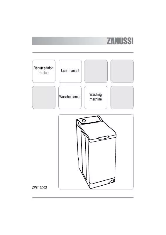 Mode d'emploi ZANUSSI ZWT3002