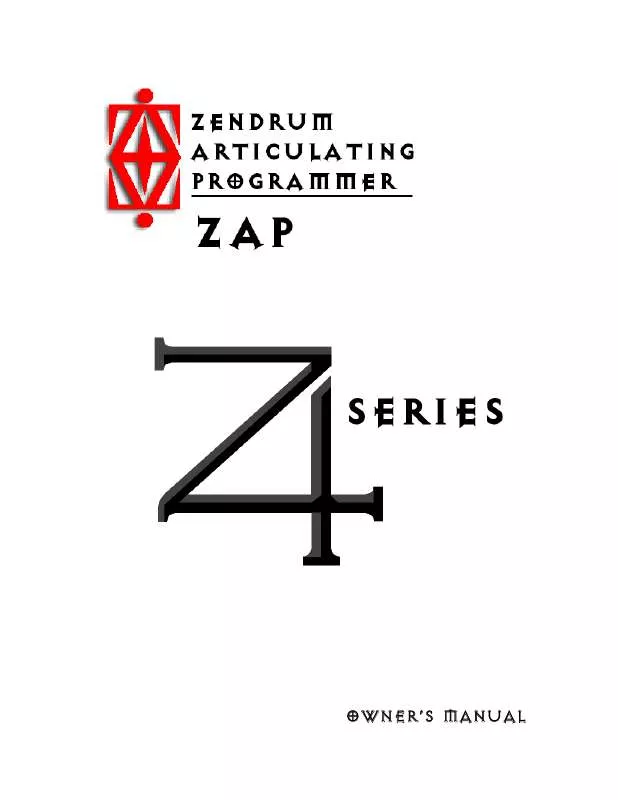 Mode d'emploi ZENDRUM ZAP 4_E