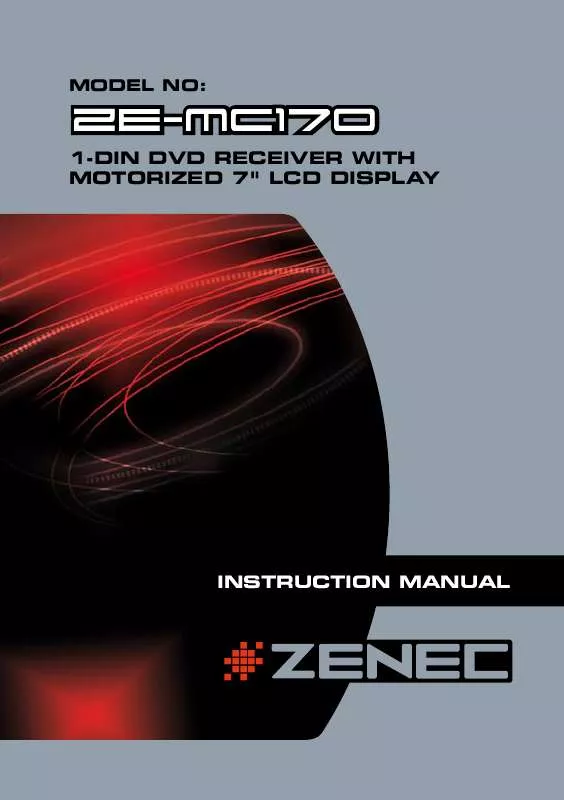 Mode d'emploi ZENEC ZE-MC170
