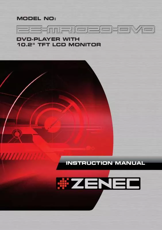 Mode d'emploi ZENEC ZE-MR1020-DVD