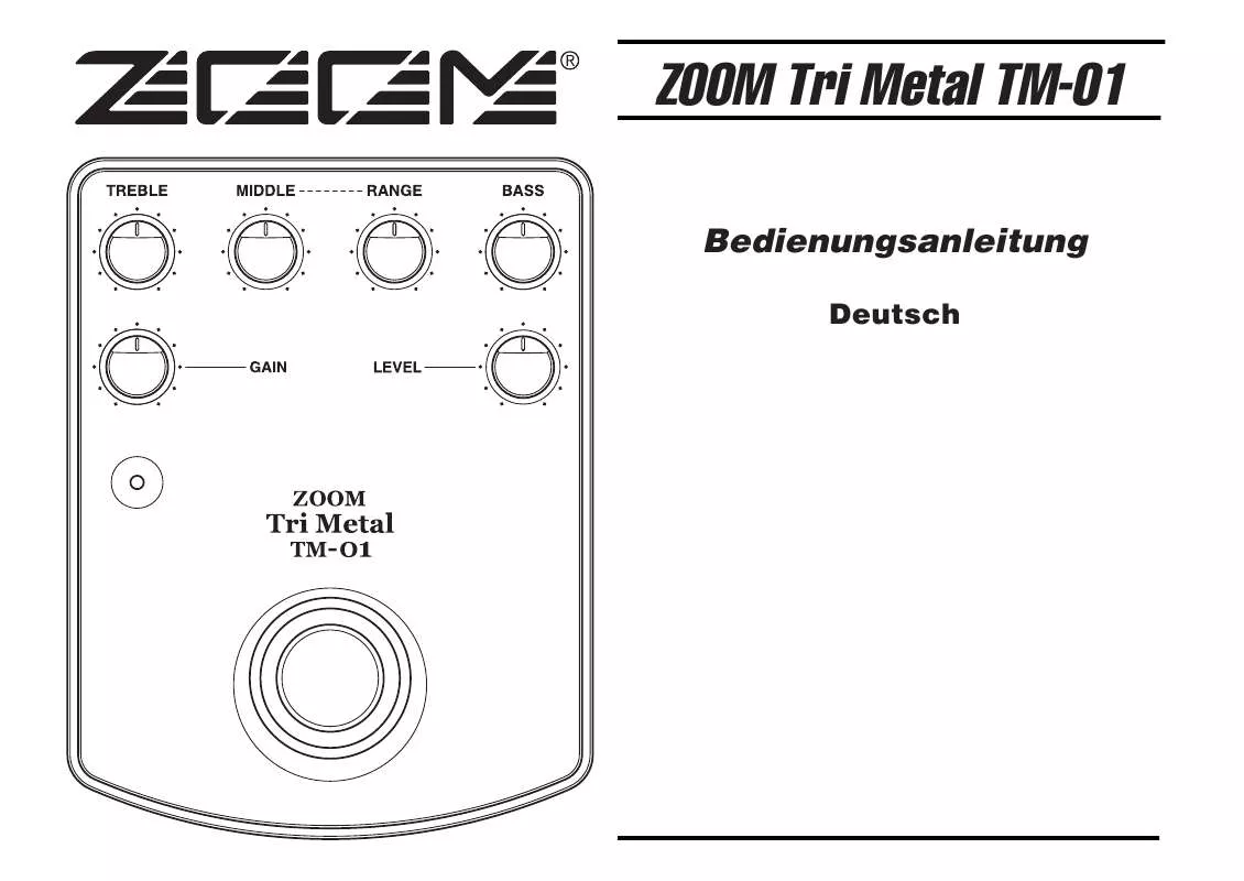 Mode d'emploi ZOOM TM-01