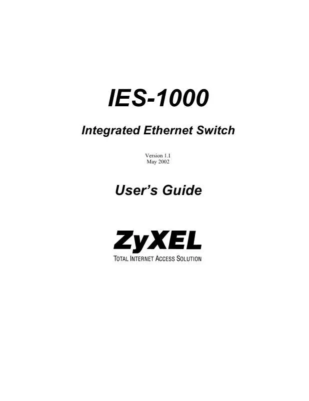 Mode d'emploi ZYXEL IES-1000 G.SHDSL-SWITCH