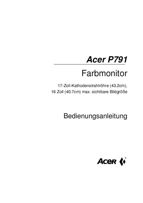 Mode d'emploi ACER P791