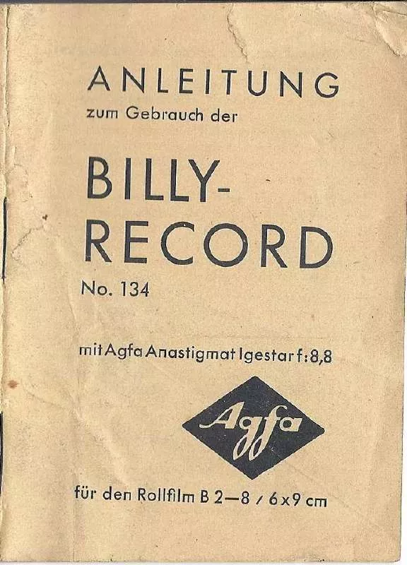 Mode d'emploi AGFA BILLY-RECORD