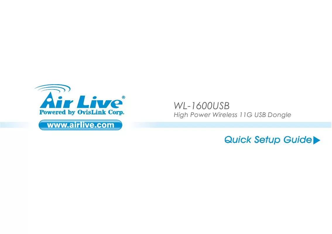 Mode d'emploi AIRLIVE WL-1600USB