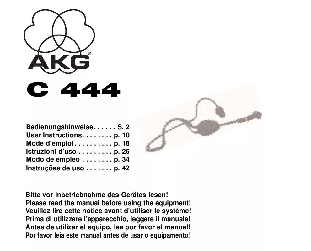 Mode d'emploi AKG C 444