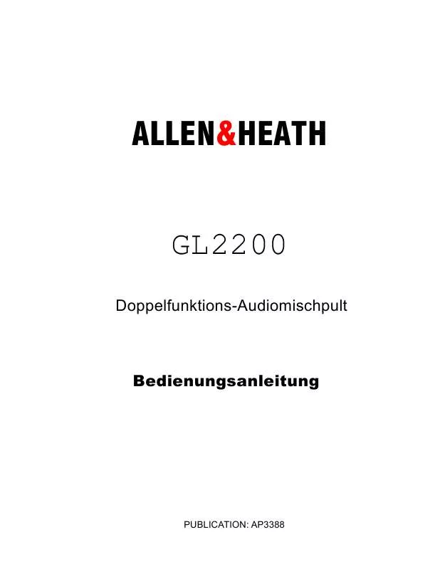 Mode d'emploi ALLEN & HEATH GL2200