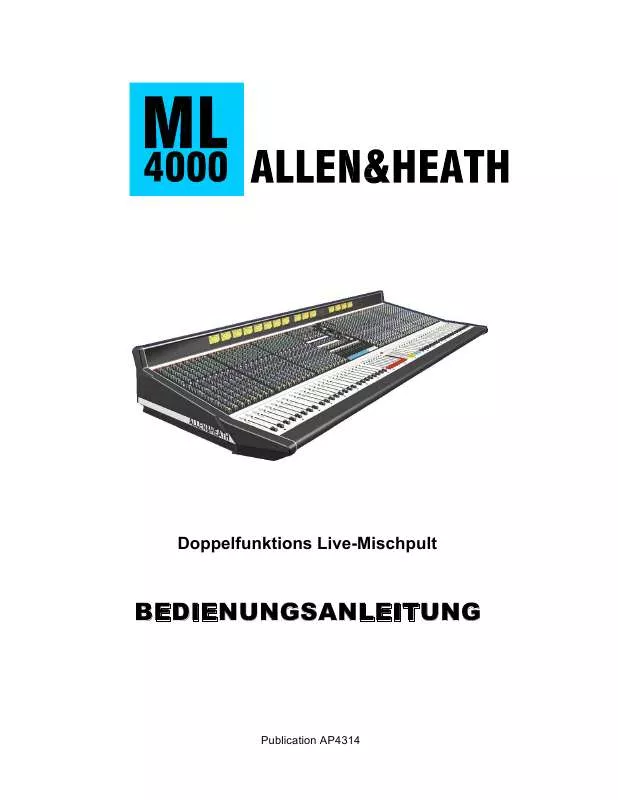 Mode d'emploi ALLEN & HEATH ML4000