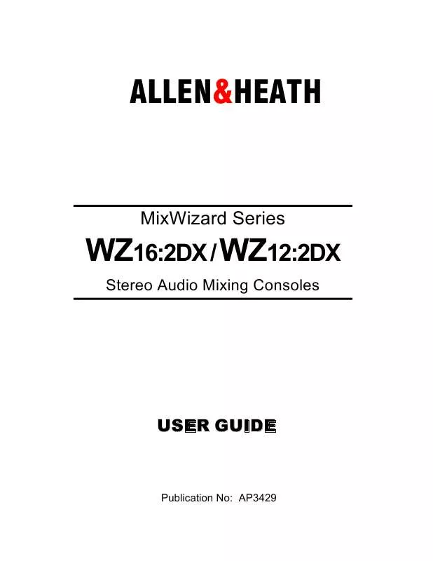 Mode d'emploi ALLEN & HEATH WZ122DX