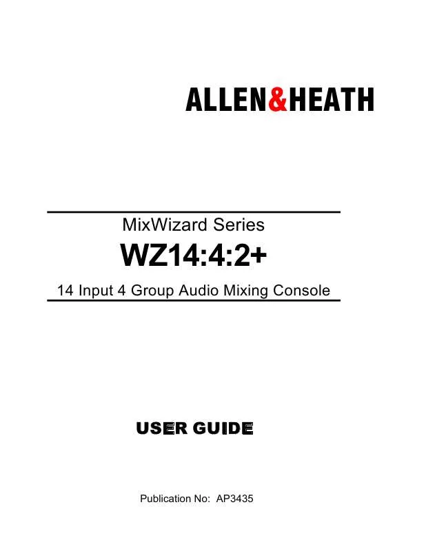 Mode d'emploi ALLEN & HEATH WZ14 4 2+
