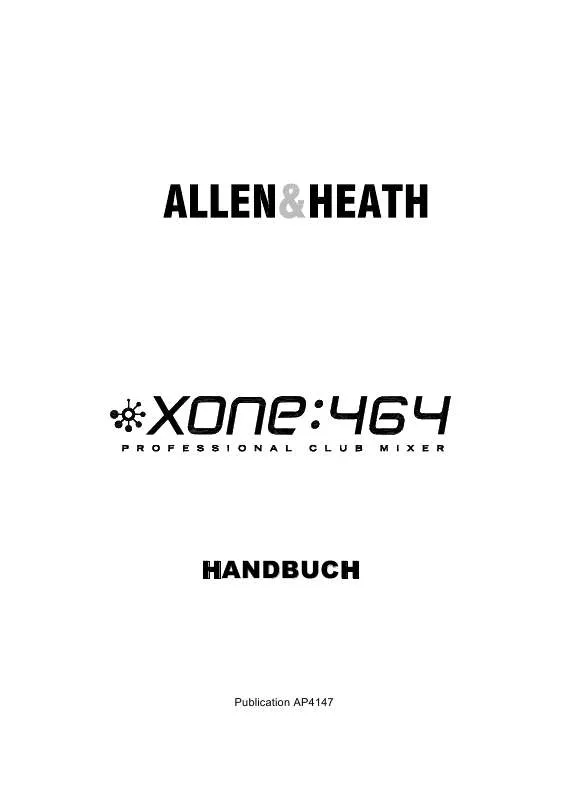 Mode d'emploi ALLEN & HEATH XONE464