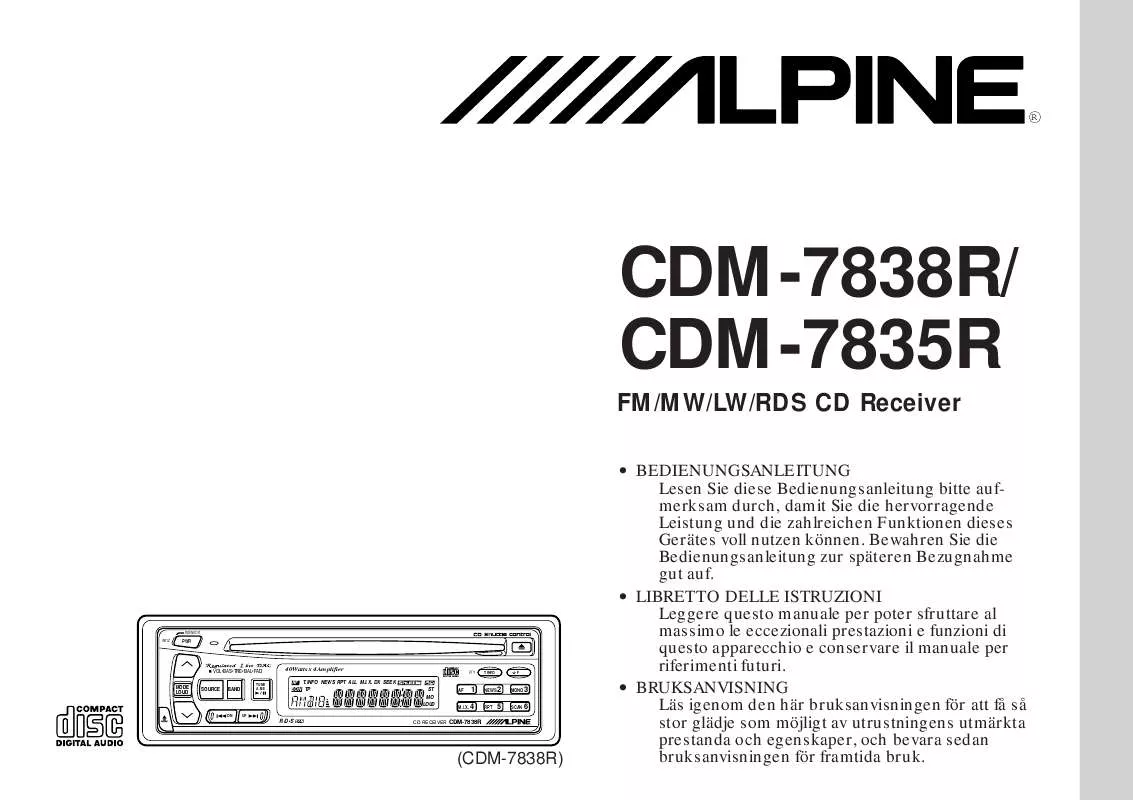 Mode d'emploi ALPINE CDM-7835R