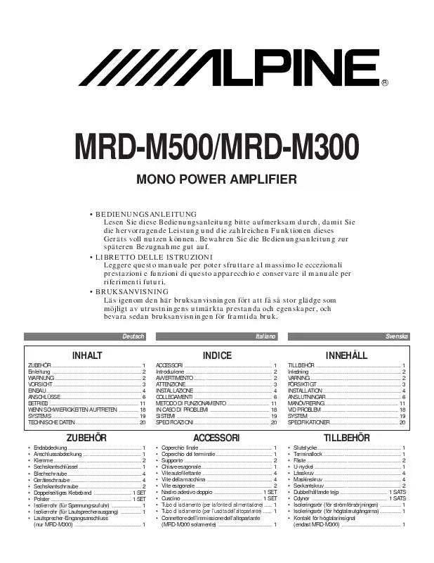 Mode d'emploi ALPINE MRD-M500