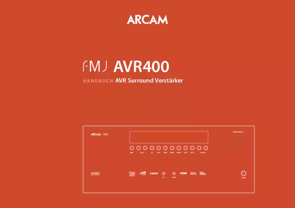 Mode d'emploi ARCAM AVR400