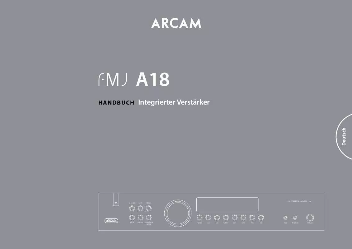 Mode d'emploi ARCAM FMJ A18