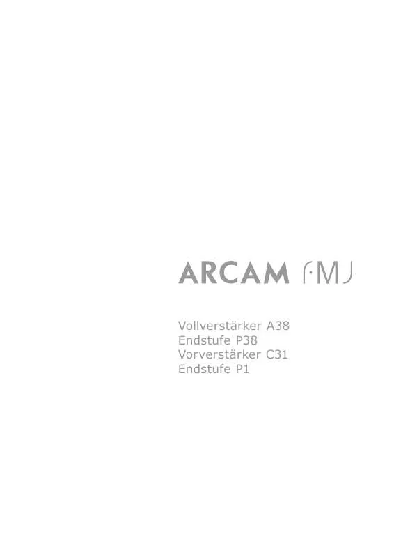 Mode d'emploi ARCAM FMJ C31