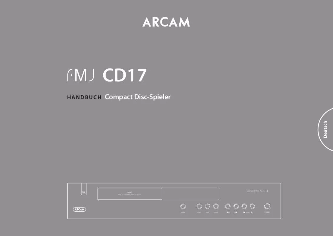 Mode d'emploi ARCAM FMJ CD17