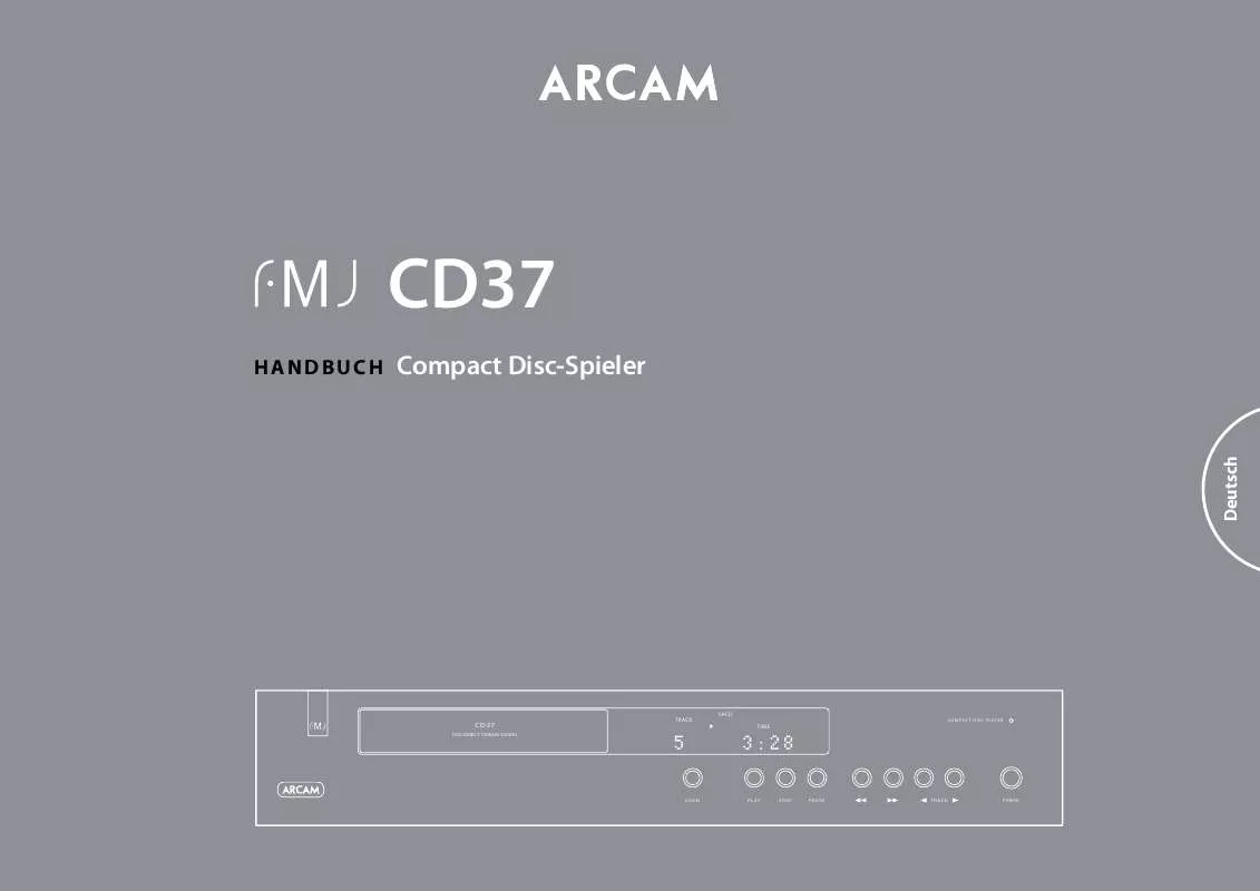 Mode d'emploi ARCAM FMJ CD37