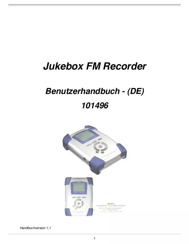 Mode d'emploi ARCHOS JUKEBOX FM RECORDER