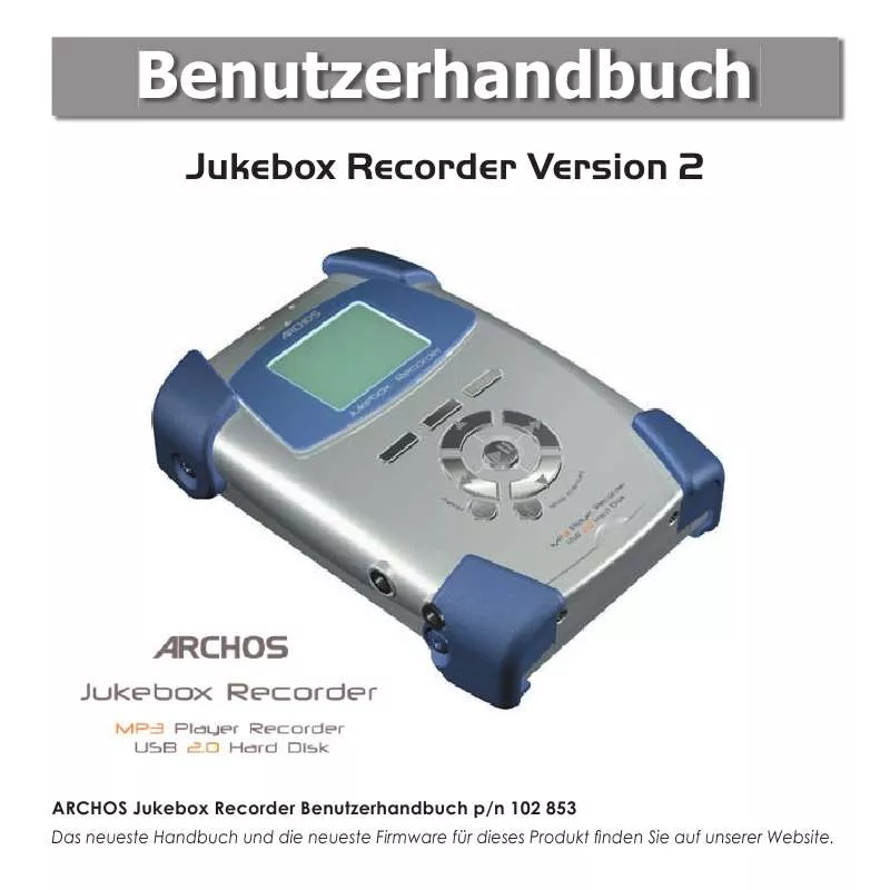 Mode d'emploi ARCHOS JUKEBOX RECORDER V2