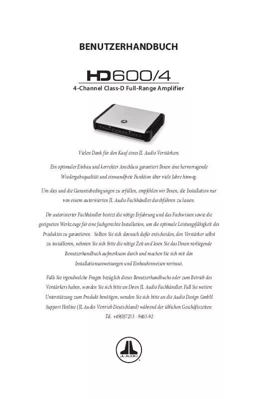 Mode d'emploi AUDIO DESIGN HD600-4