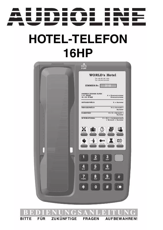 Mode d'emploi AUDIOLINE HOTEL-TELEFON 16HP
