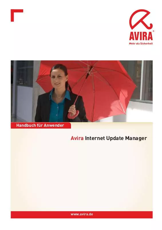 Mode d'emploi AVIRA ANTIVIR INTERNET UPDATE MANAGER