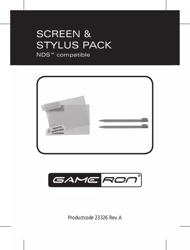Mode d'emploi AWG SCREEN & STYLUS PACK FOR NDS