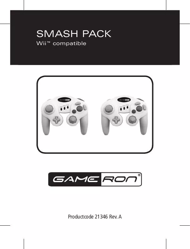 Mode d'emploi AWG SMASH PACK FOR WII