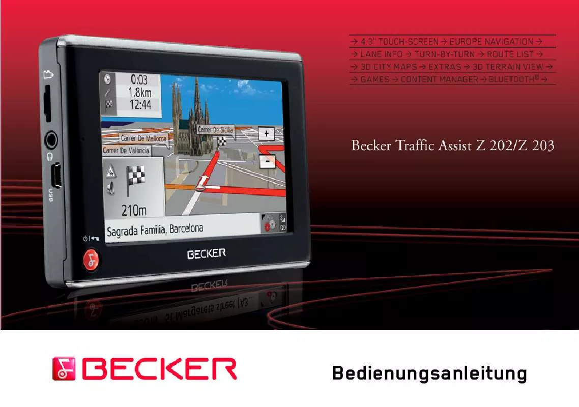 Mode d'emploi BECKER TRAFFIC ASSIST Z202