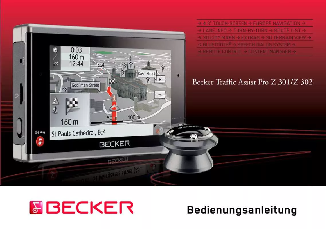 Mode d'emploi BECKER TRAFFIC ASSIST Z301